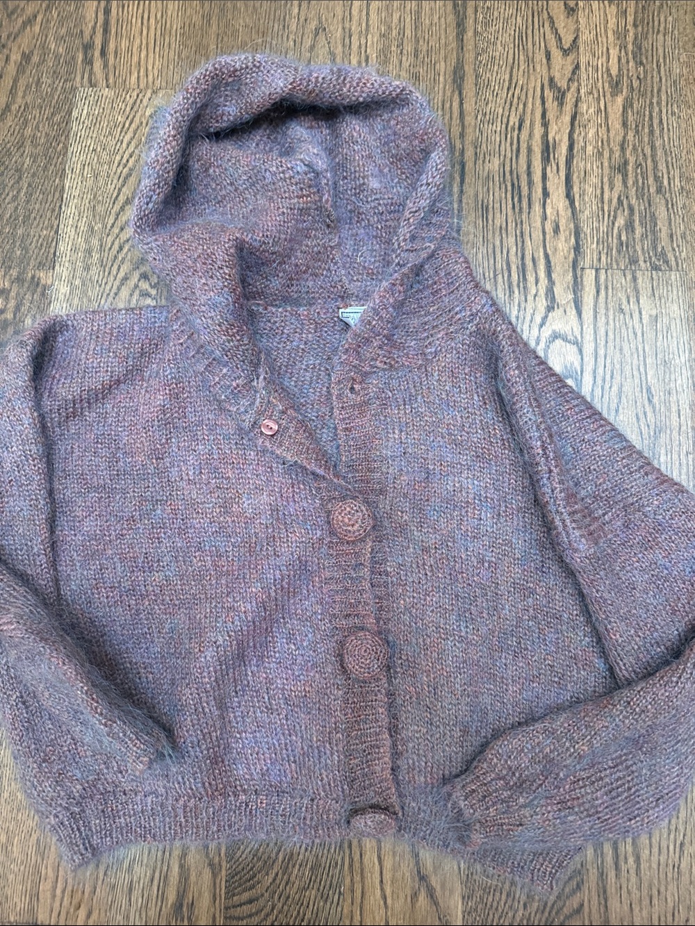 ❤️ Hooded Button-Front Women’s Sweater Cardigan - Mauve Mix